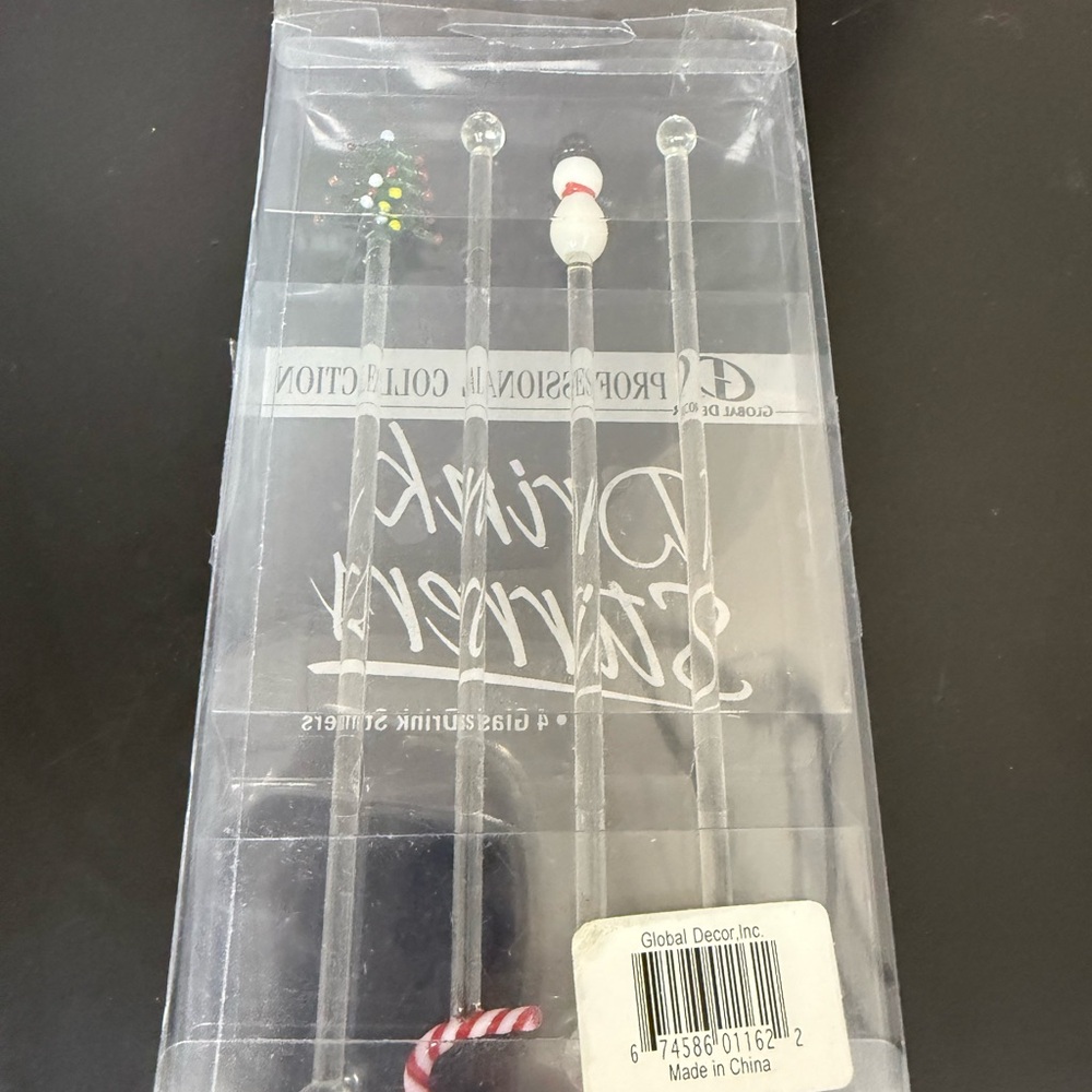 NEW in box Glass Drink‎ Stirrers - Multicolor by Global Decor